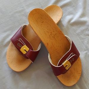 Dr. Scholl's Vintage wood and leather sandals.